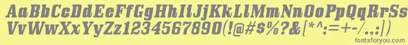 BullpenHvIt Font – Gray Fonts on Yellow Background