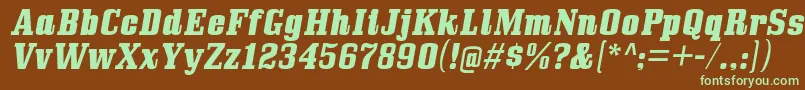 BullpenHvIt Font – Green Fonts on Brown Background