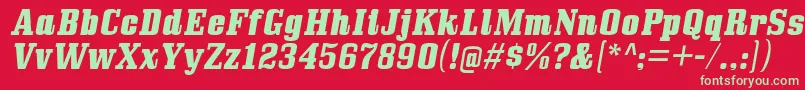 BullpenHvIt Font – Green Fonts on Red Background