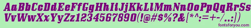 BullpenHvIt Font – Purple Fonts on Green Background