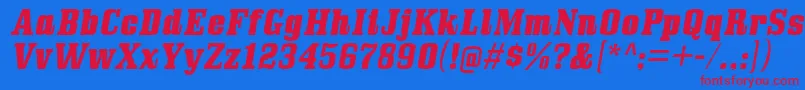BullpenHvIt Font – Red Fonts on Blue Background