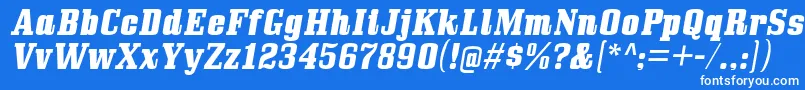 BullpenHvIt-Schriftart – Weiße Schriften auf blauem Hintergrund