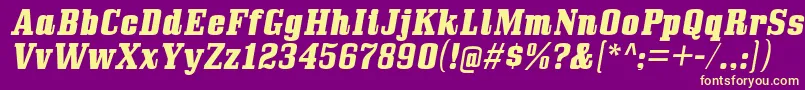 BullpenHvIt Font – Yellow Fonts on Purple Background