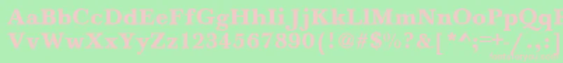 BeautyBold Font – Pink Fonts on Green Background