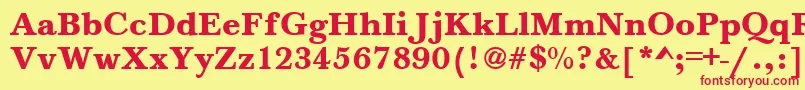BeautyBold Font – Red Fonts on Yellow Background