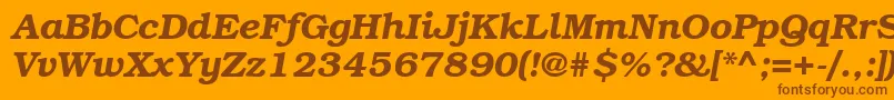 BookmanettBolditalic-fontti – ruskeat fontit oranssilla taustalla