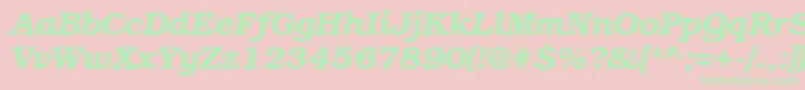 フォントBookmanettBolditalic – ピンクの背景に緑の文字