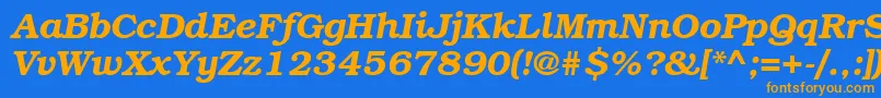 Czcionka BookmanettBolditalic – pomarańczowe czcionki na niebieskim tle