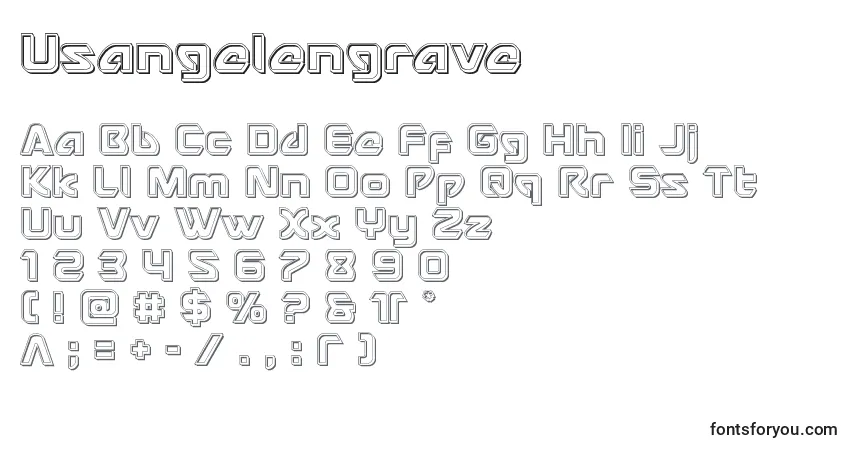 Fuente Usangelengrave - alfabeto, números, caracteres especiales