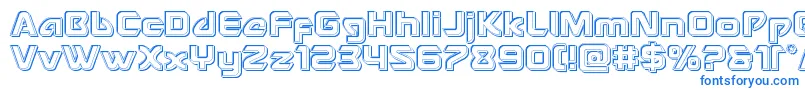 フォントUsangelengrave – 白い背景に青い文字