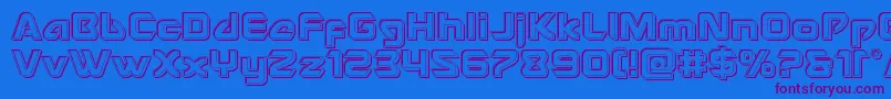Usangelengrave-Schriftart – Violette Schriften auf blauem Hintergrund