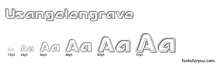 Размеры шрифта Usangelengrave