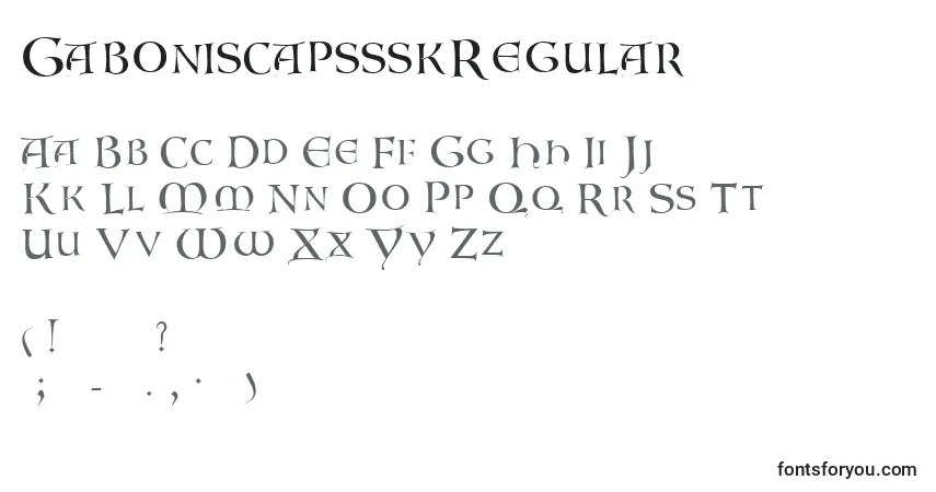 Czcionka GaboniscapssskRegular – alfabet, cyfry, specjalne znaki