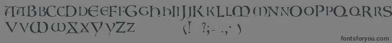 フォントGaboniscapssskRegular – 黒い文字の灰色の背景