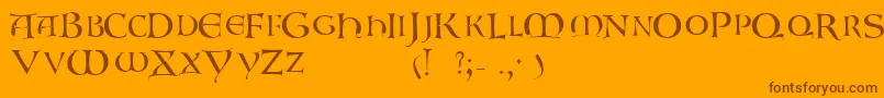 GaboniscapssskRegular Font – Brown Fonts on Orange Background