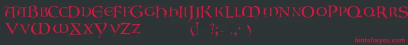 GaboniscapssskRegular Font – Red Fonts on Black Background