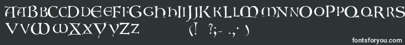 GaboniscapssskRegular-fontti – valkoiset fontit mustalla taustalla