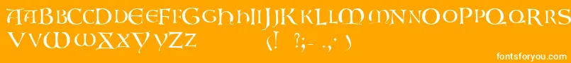 フォントGaboniscapssskRegular – オレンジの背景に白い文字