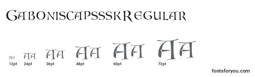 Размеры шрифта GaboniscapssskRegular