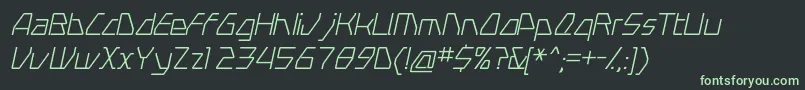Шрифт SwerveLightitalic – зелёные шрифты на чёрном фоне