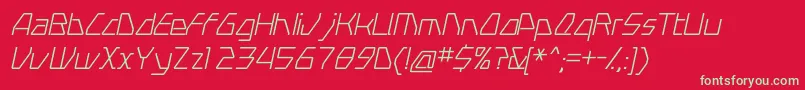 SwerveLightitalic-Schriftart – Grüne Schriften auf rotem Hintergrund