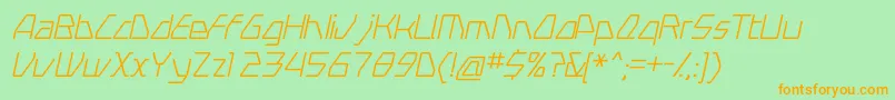 Police SwerveLightitalic – polices orange sur fond vert