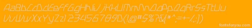 Fonte SwerveLightitalic – fontes rosa em um fundo laranja