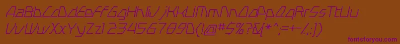 SwerveLightitalic-Schriftart – Violette Schriften auf braunem Hintergrund