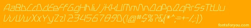 SwerveLightitalic-fontti – keltaiset fontit oranssilla taustalla