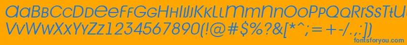 フォントAvant28 – オレンジの背景に青い文字