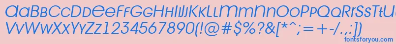 フォントAvant28 – ピンクの背景に青い文字