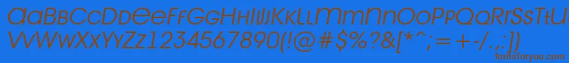 Avant28 Font – Brown Fonts on Blue Background