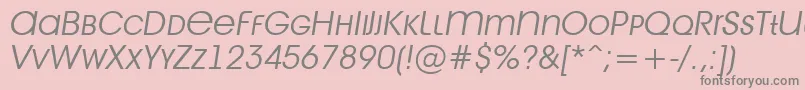 Avant28-fontti – harmaat kirjasimet vaaleanpunaisella taustalla