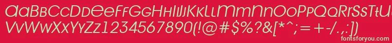 Avant28 Font – Green Fonts on Red Background