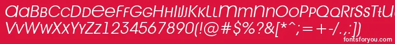 フォントAvant28 – 赤い背景に白い文字