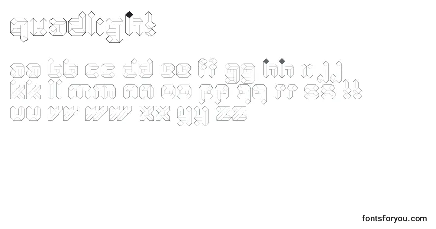 Schriftart QuadLight – Alphabet, Zahlen, spezielle Symbole