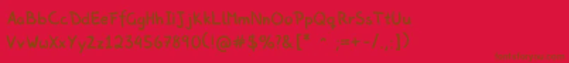 Picasproperhand Font – Brown Fonts on Red Background