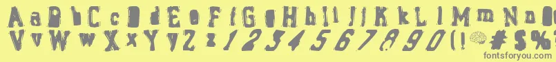 BrainStew-Schriftart – Graue Schriften auf gelbem Hintergrund