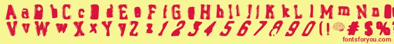 BrainStew Font – Red Fonts on Yellow Background