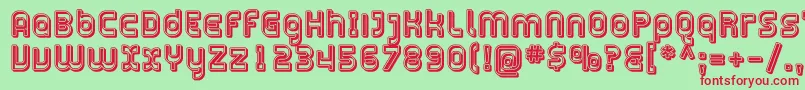 Plasma13 Font – Red Fonts on Green Background