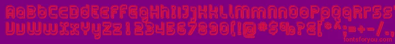 Plasma13-Schriftart – Rote Schriften auf violettem Hintergrund