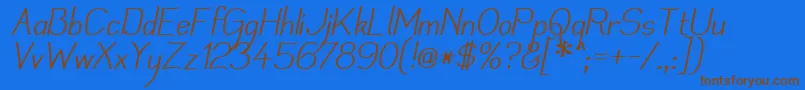 MechanihanItalic Font – Brown Fonts on Blue Background