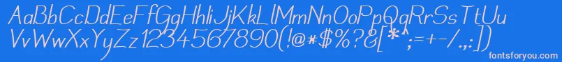 Police MechanihanItalic – polices roses sur fond bleu
