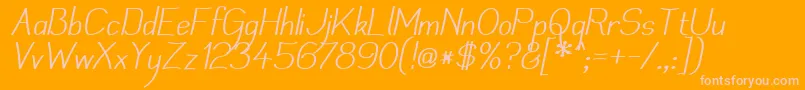 Police MechanihanItalic – polices roses sur fond orange