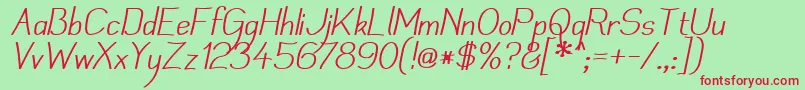 MechanihanItalic Font – Red Fonts on Green Background