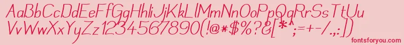 MechanihanItalic Font – Red Fonts on Pink Background
