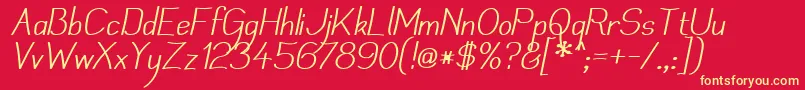 MechanihanItalic Font – Yellow Fonts on Red Background