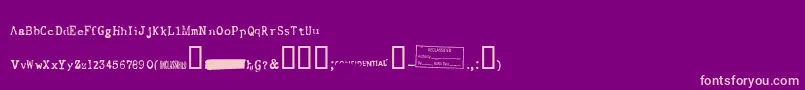 FbiOldReportRegular Font – Pink Fonts on Purple Background