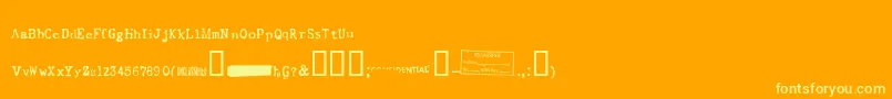 FbiOldReportRegular Font – Yellow Fonts on Orange Background