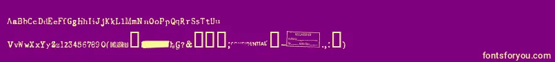 FbiOldReportRegular Font – Yellow Fonts on Purple Background